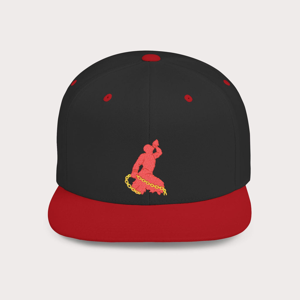 Red Neg Mawon Flat Bill Snapback Hat - Streetwear Cap - InervoX
