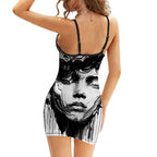 Short Spaghetti Strap Bodycon Dress V Collar Young boy vision - InervoX