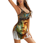 Short Spaghetti Strap Bodycon Dress V Collar Young boy vision - InervoX