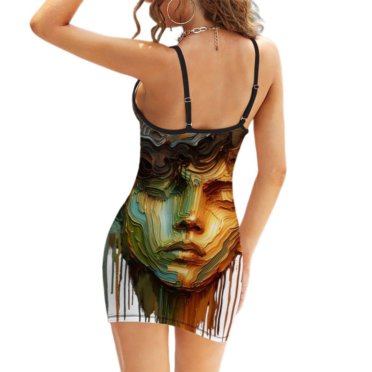 Short Spaghetti Strap Bodycon Dress V Collar Young boy vision - InervoX