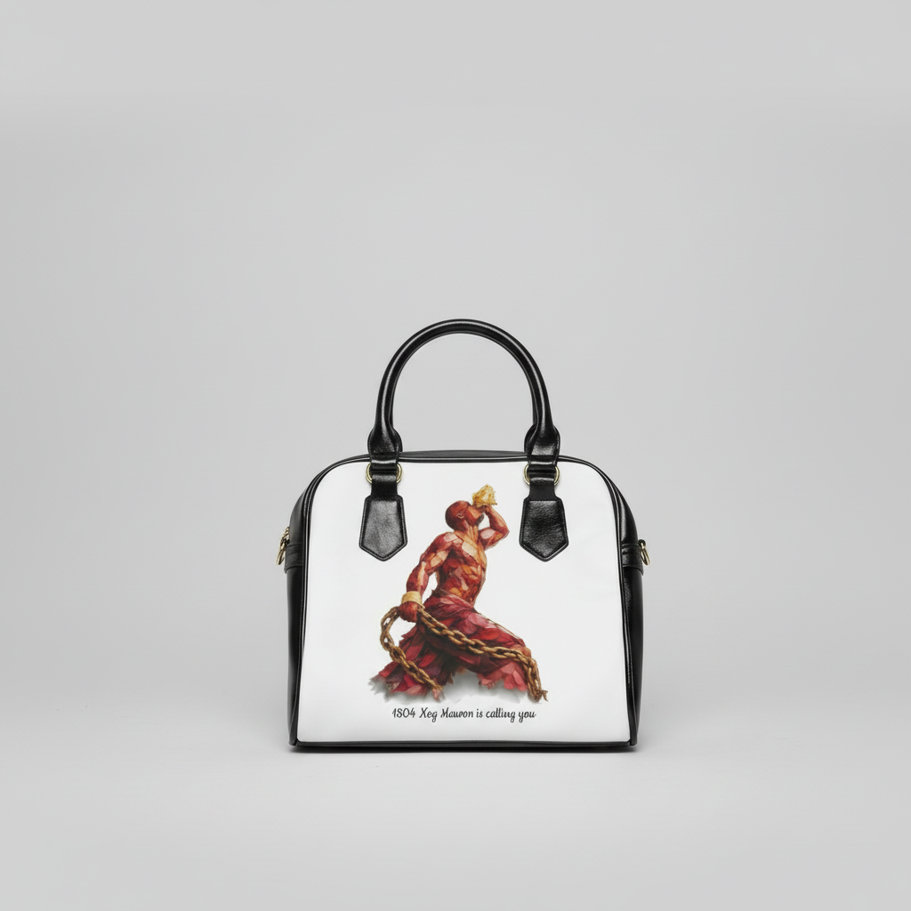Shoulder Handbag Red Gold