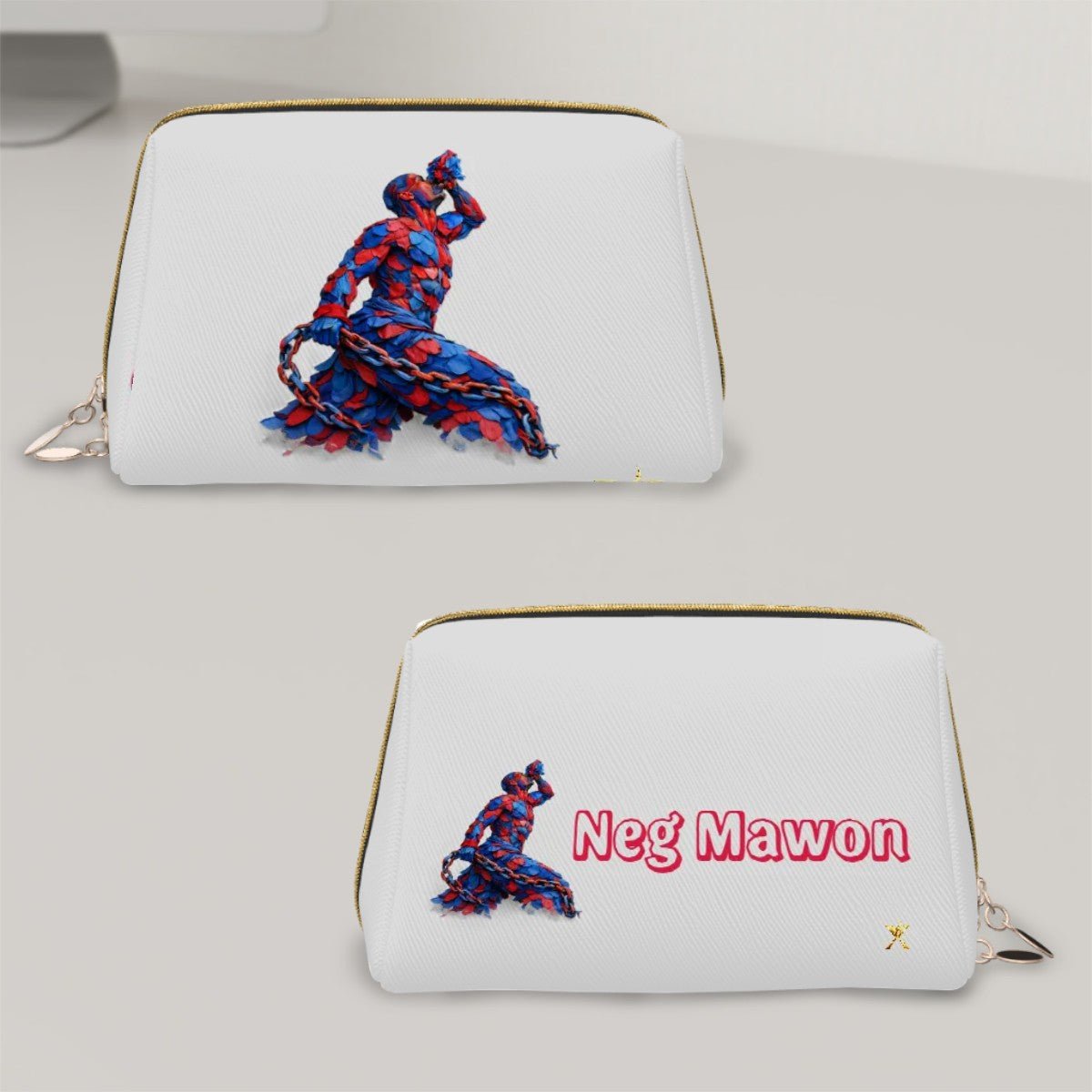 Small Leather Makeup Red - Blue petals Neg Mawon unchained - InervoX
