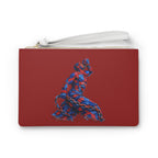 Spicy red Clutch Bag 'The Neg Mawon' Red & Blue Abstract - InervoX