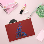 Spicy red Clutch Bag 'The Neg Mawon' Red & Blue Abstract - InervoX