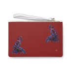 Spicy red Clutch Bag 'The Neg Mawon' Red & Blue Abstract - InervoX