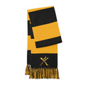 Striped Embroidered Spectator Scarf – Team Colors Fan Scarf with Gold Star Stitching - InervoX