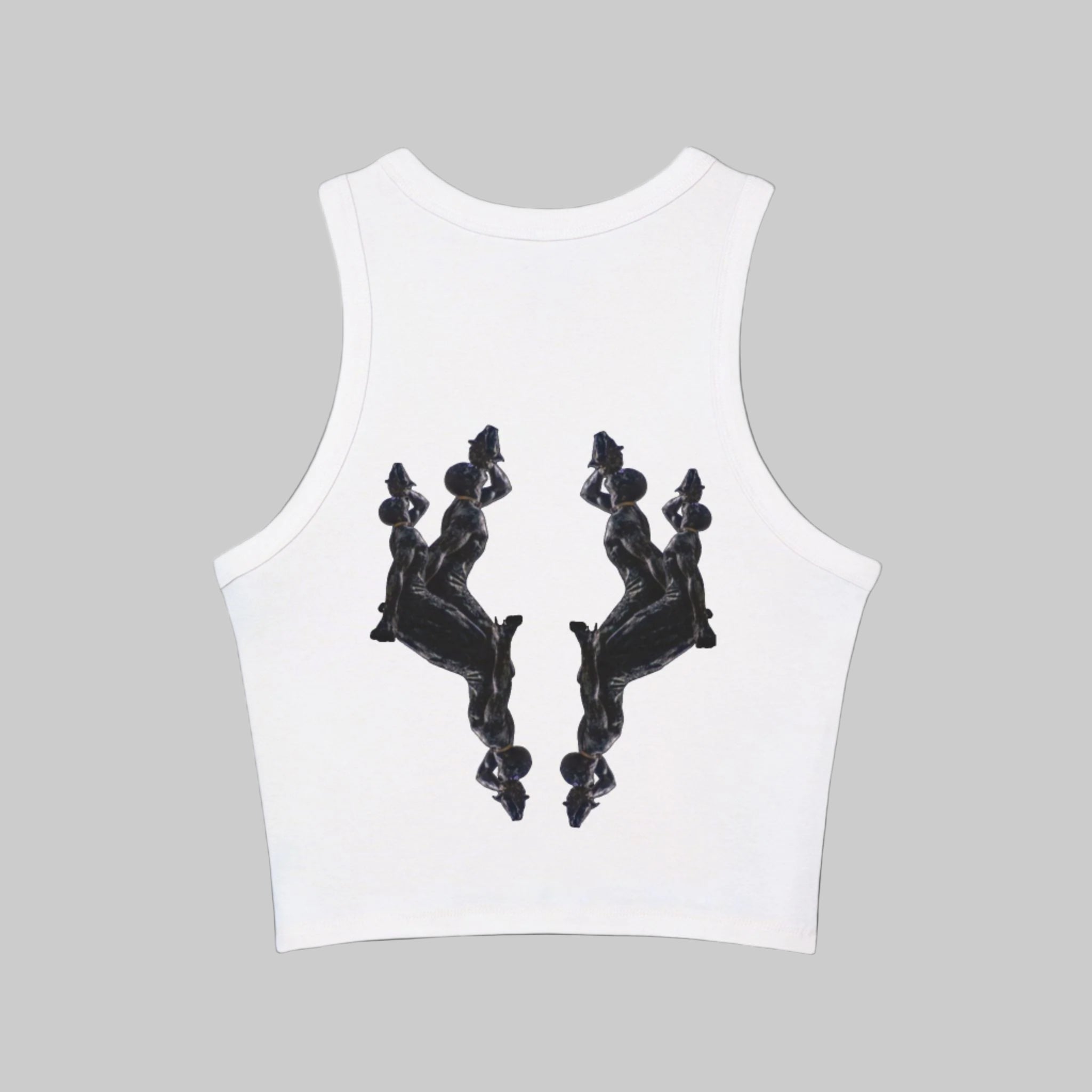 Stylish Women's Micro Rib Racer Tank Top with Artistic Design - InervoX Edition 1 Neg Marron - InervoX