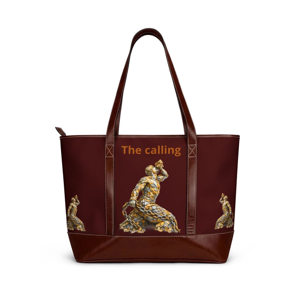 The Calling Tote Bag - Artistic Gold Sculpture Print Handbag - InervoX