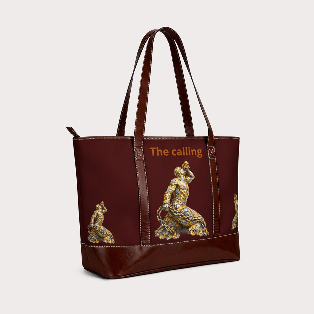 The Calling Tote Bag - Artistic Gold Sculpture Print Handbag - InervoX