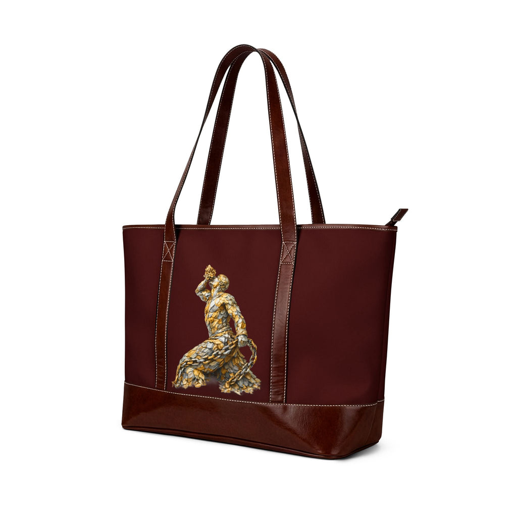 The Calling Tote Bag - Artistic Gold Sculpture Print Handbag - InervoX
