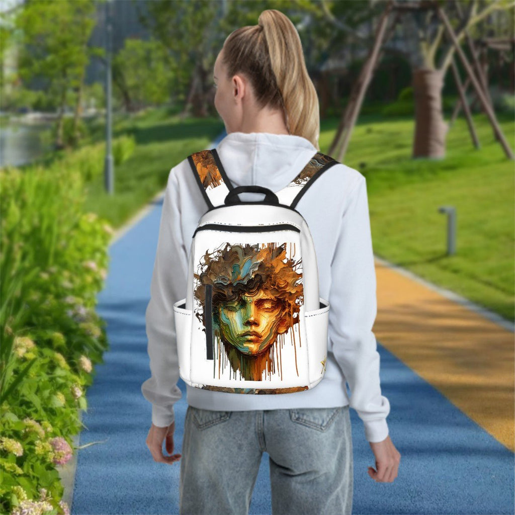 Twill Zipper Front Pocket Backpack- Young boy vision - InervoX