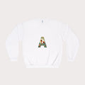 Unisex Crewneck Sweatshirt- Floral Animal Letter A Design - InervoX