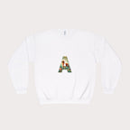 Unisex Crewneck Sweatshirt- Floral Animal Letter A Design - InervoX