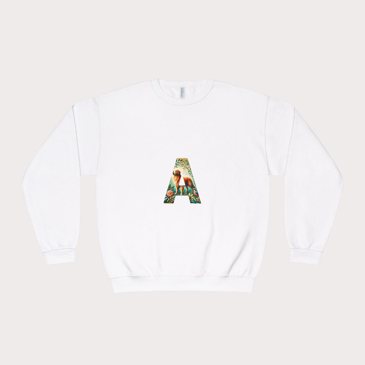 Unisex Crewneck Sweatshirt- Floral Animal Letter A Design - InervoX