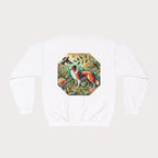Unisex Crewneck Sweatshirt- Floral Animal Letter A Design - InervoX