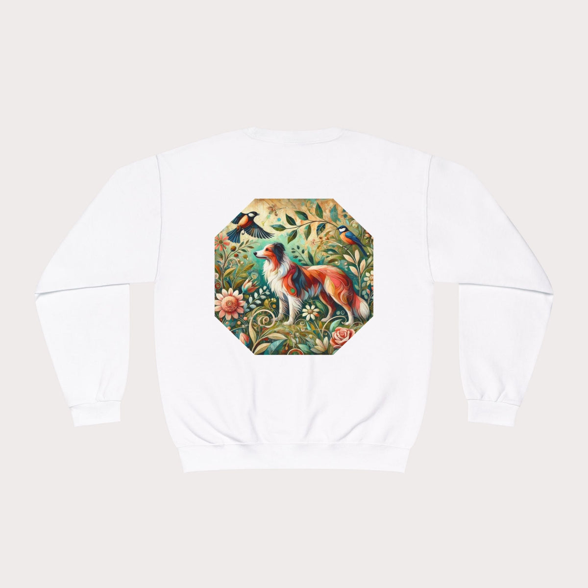 Unisex Crewneck Sweatshirt- Floral Animal Letter A Design - InervoX
