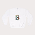 Unisex Crewneck Sweatshirt, Floral Animal Letter B Design - InervoX