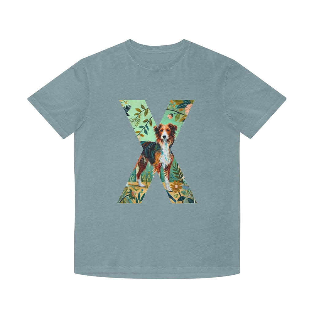 Unisex Faded Cotton T-Shirt, Floral Pets Design - InervoX