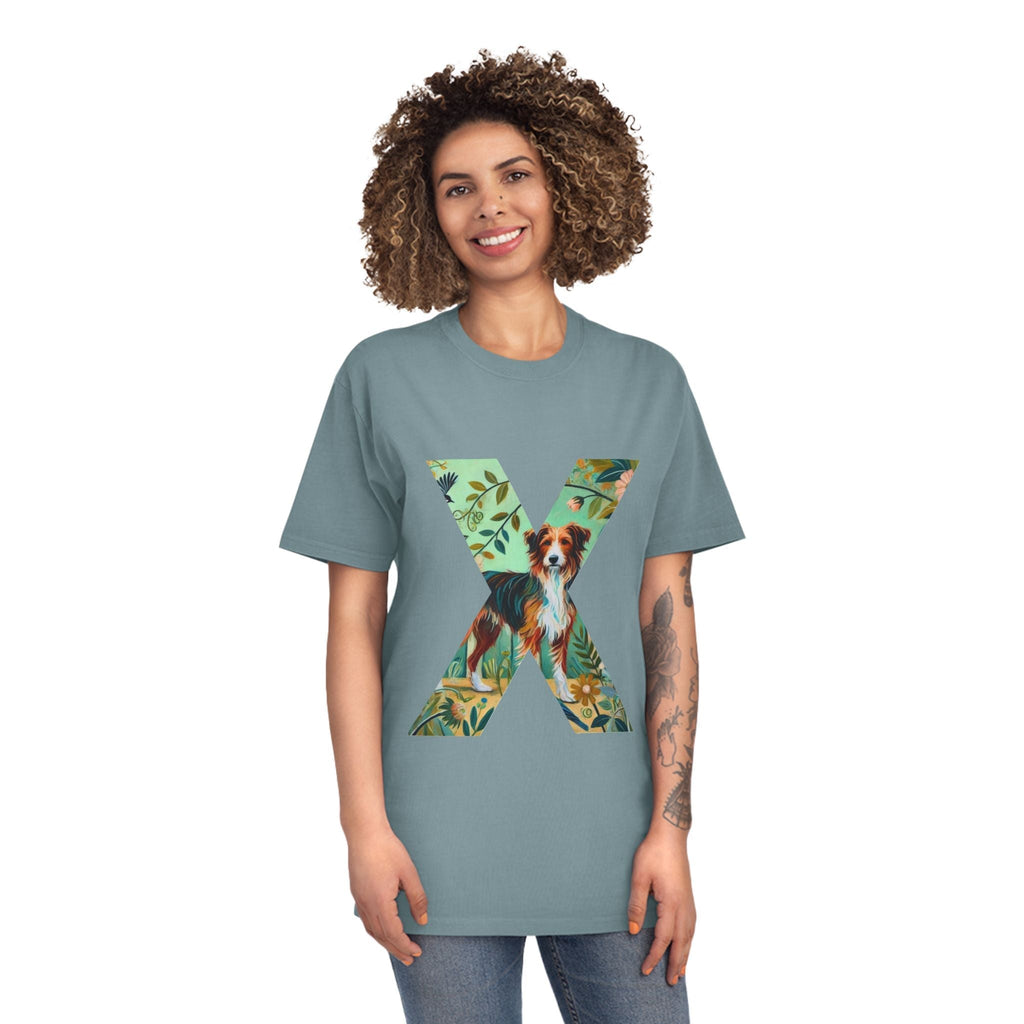 Unisex Faded Cotton T-Shirt, Floral Pets Design - InervoX