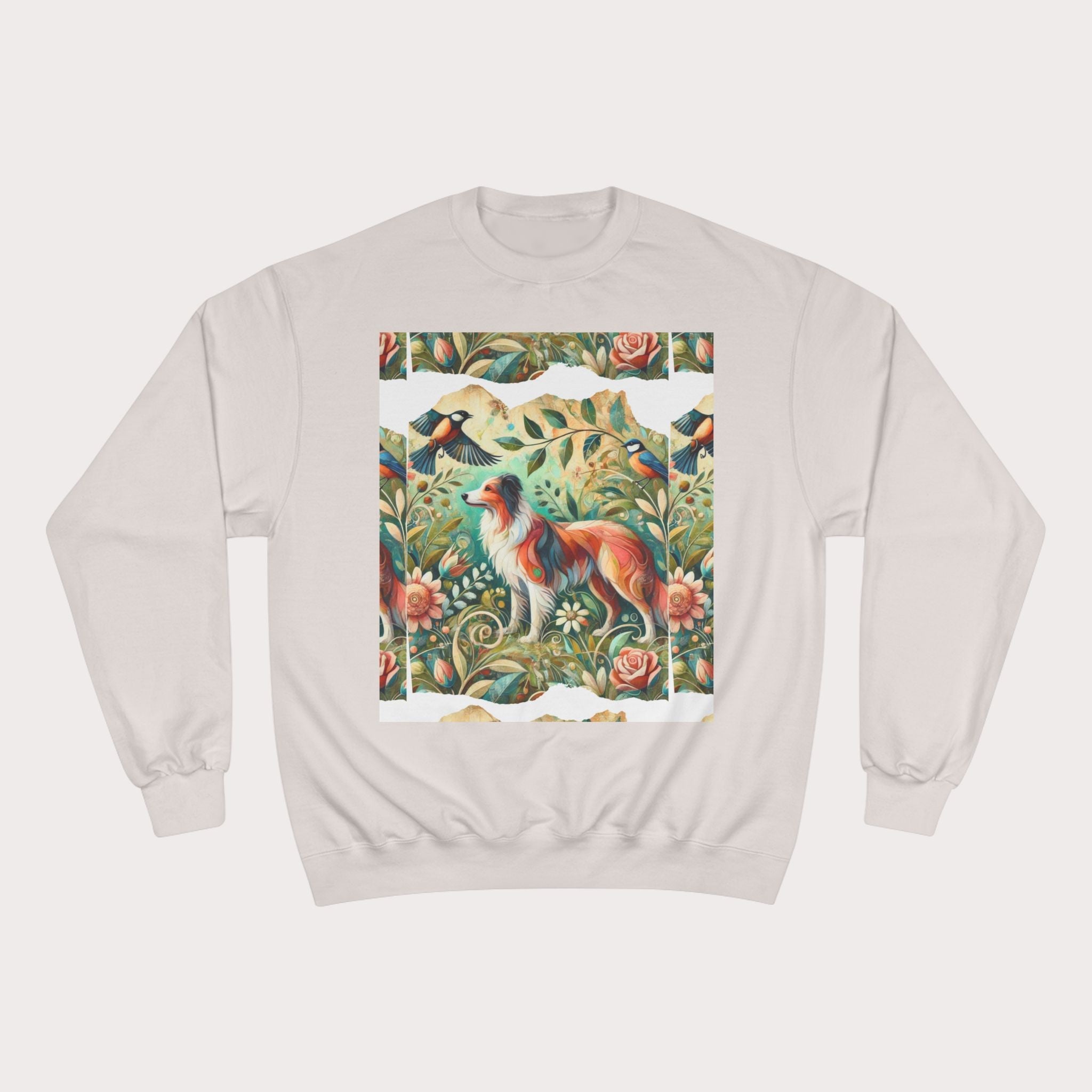 Vintage Nature Champion Sweatshirt - Floral & Animal Design - InervoX