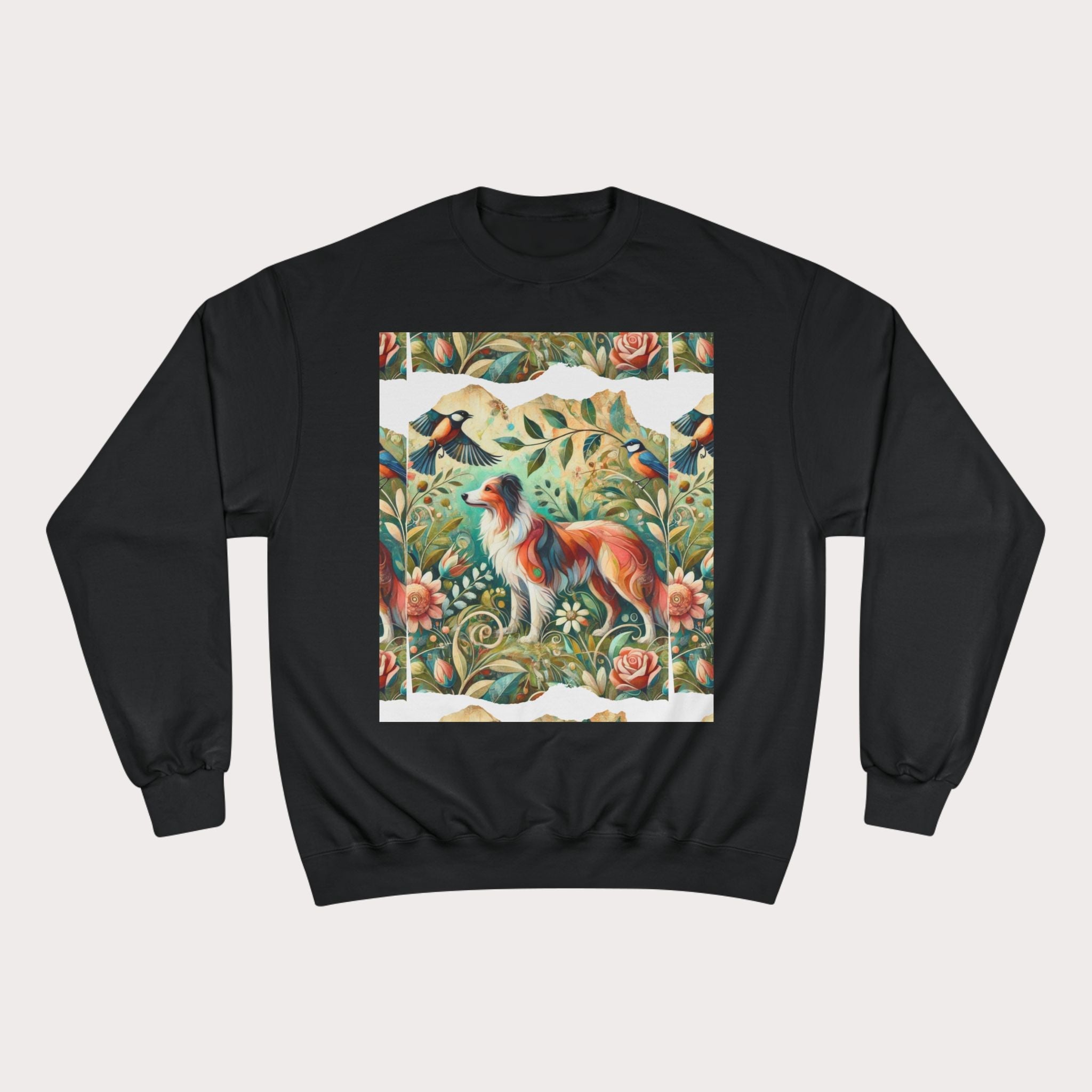 Vintage Nature Champion Sweatshirt - Floral & Animal Design - InervoX