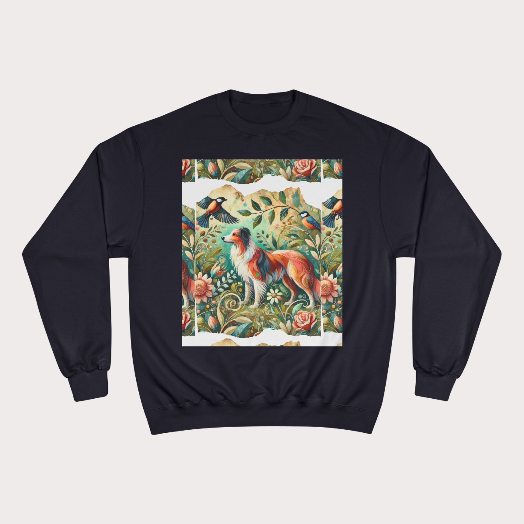 Vintage Nature Champion Sweatshirt - Floral & Animal Design - InervoX