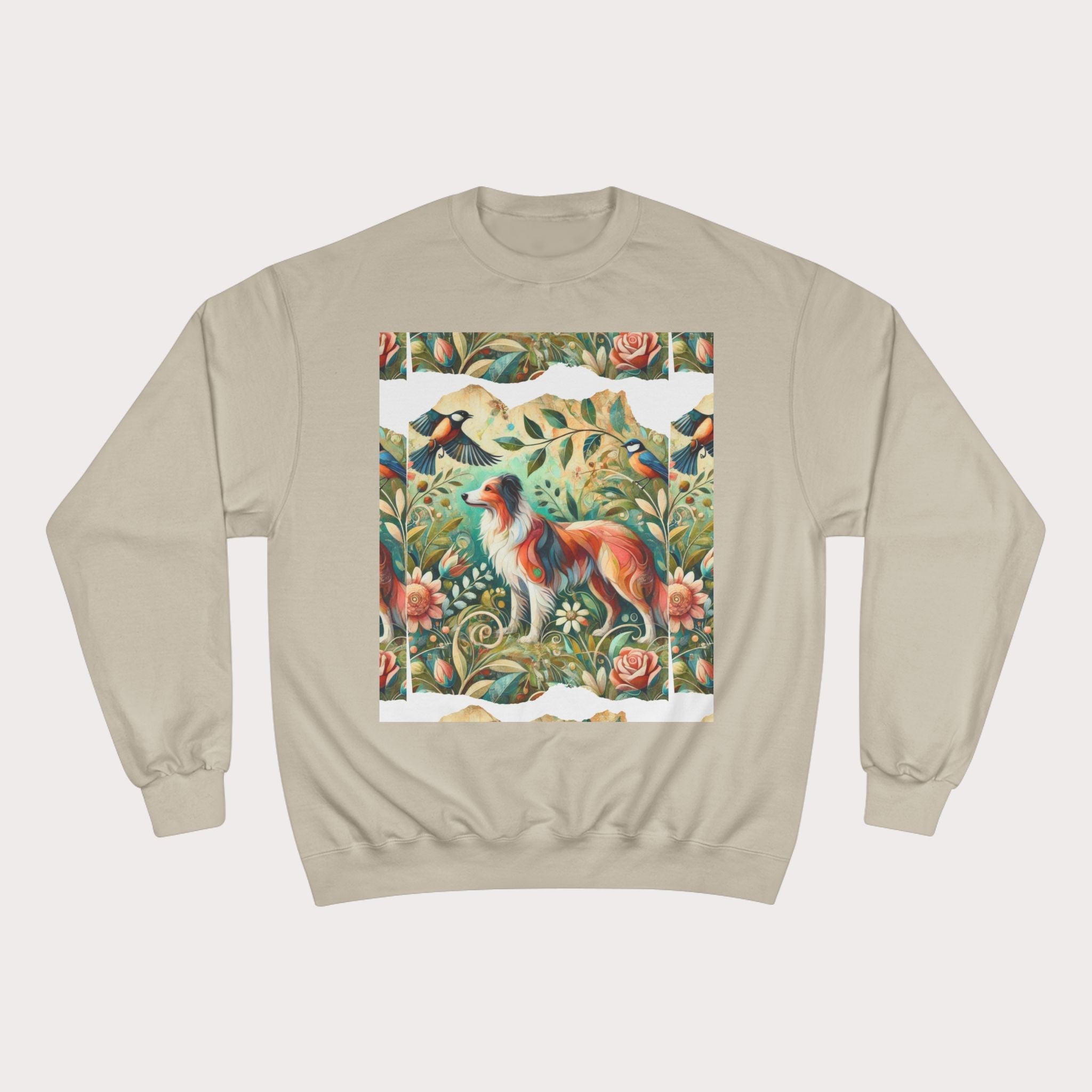 Vintage Nature Champion Sweatshirt - Floral & Animal Design - InervoX