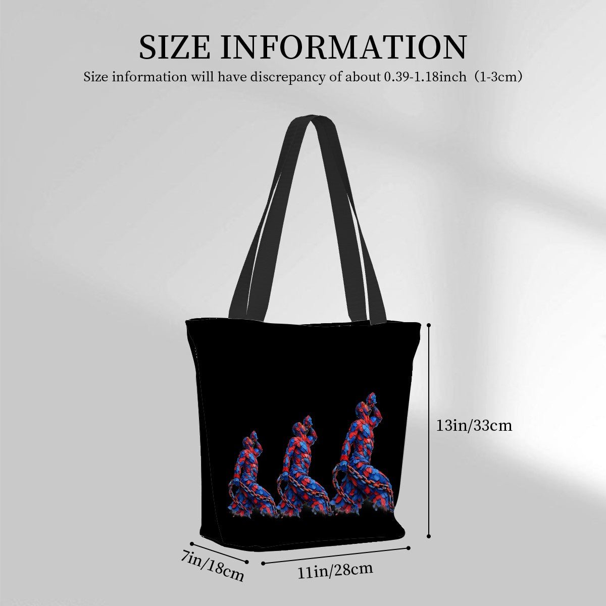 Women Black Shopping Bags (MultiSided) Design Neg Mawon walk - InervoX