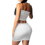 Women's Crop Tank Top Mini Skirts Sets Free spirit girl - InervoX