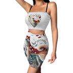 Women's Crop Tank Top Mini Skirts Sets Huski nature design - InervoX