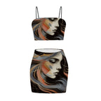 Women's Crop Tank Top Mini Skirts Sets Inervox Thought design - InervoX