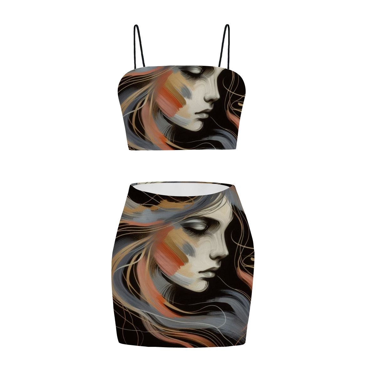 Women's Crop Tank Top Mini Skirts Sets Inervox Thought design - InervoX