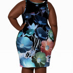 Women's Plus Size Sleeveless Dress Floral design - InervoX
