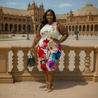 Women's Plus Size Sleeveless Dress Floral design - InervoX