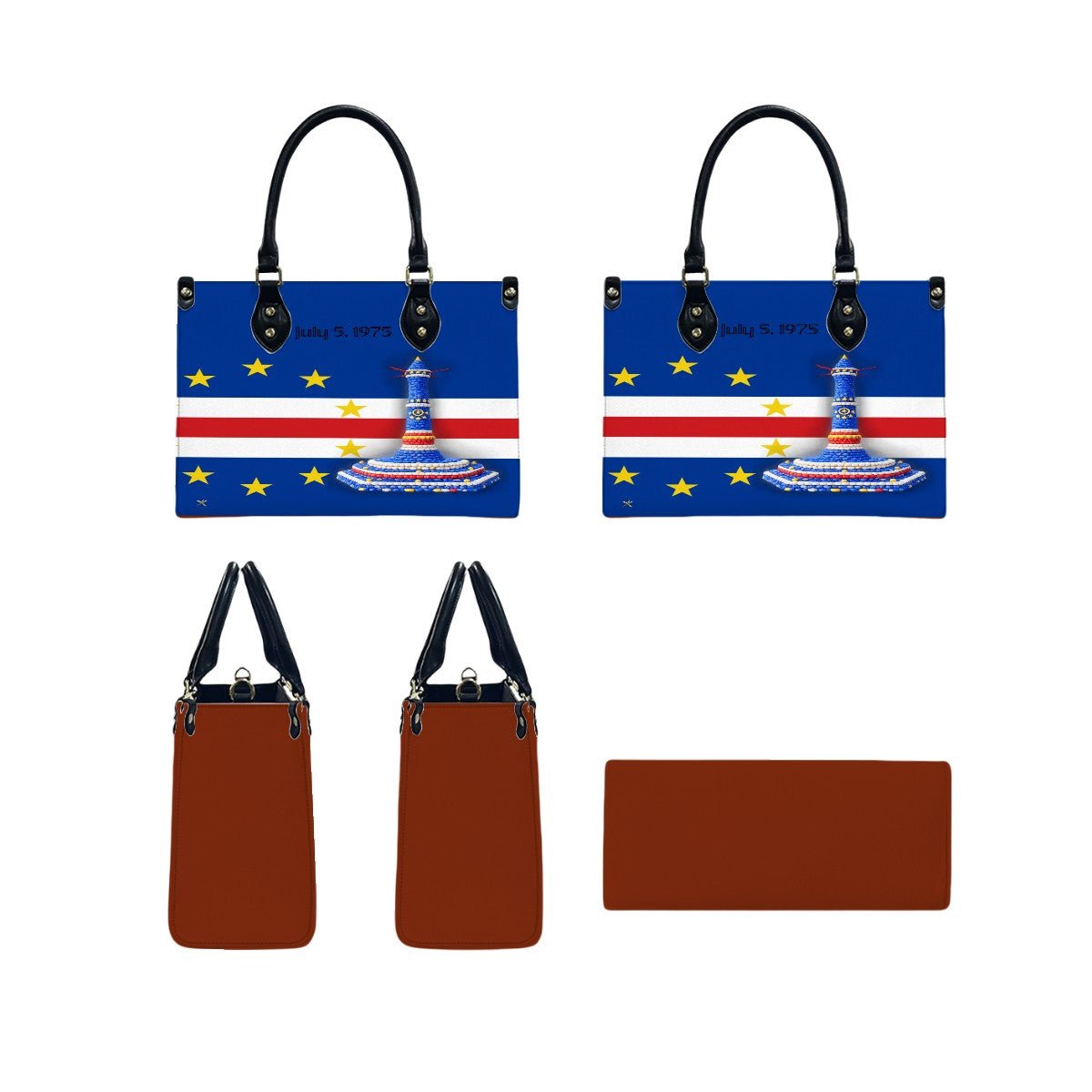 Women's PU Leather Tote Bag – Cape Verde Monument Design | Premium Everyday Shoulder Bag - InervoX