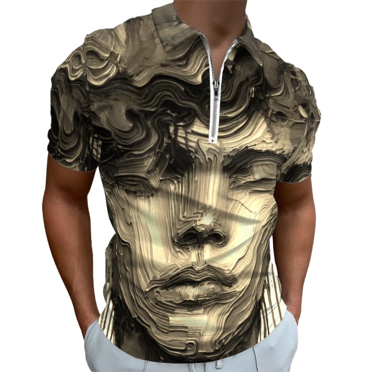 Zip Polo Shirts for Men Slim Fit - InervoX Young boy vision - InervoX