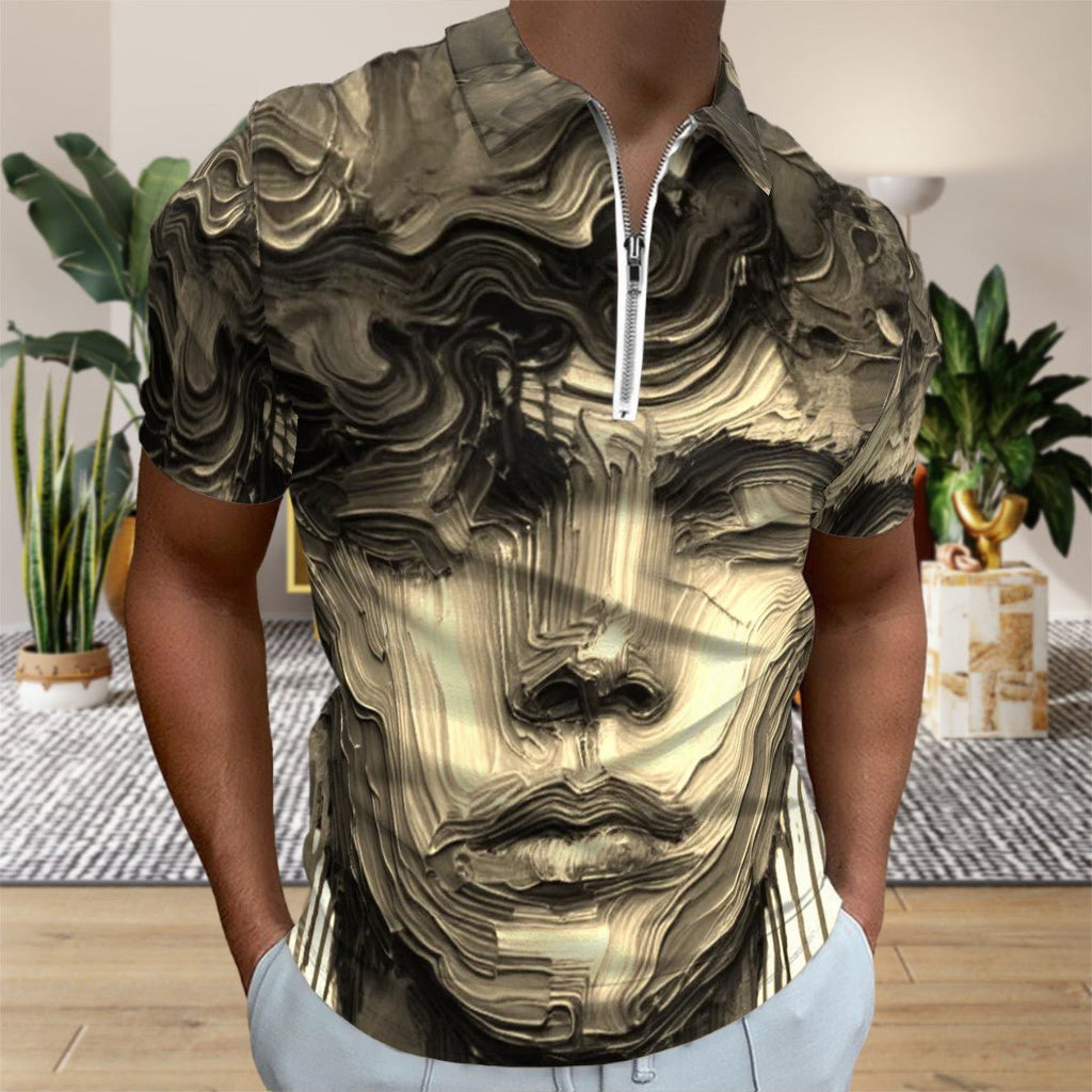 Zip Polo Shirts for Men Slim Fit - InervoX Young boy vision - InervoX