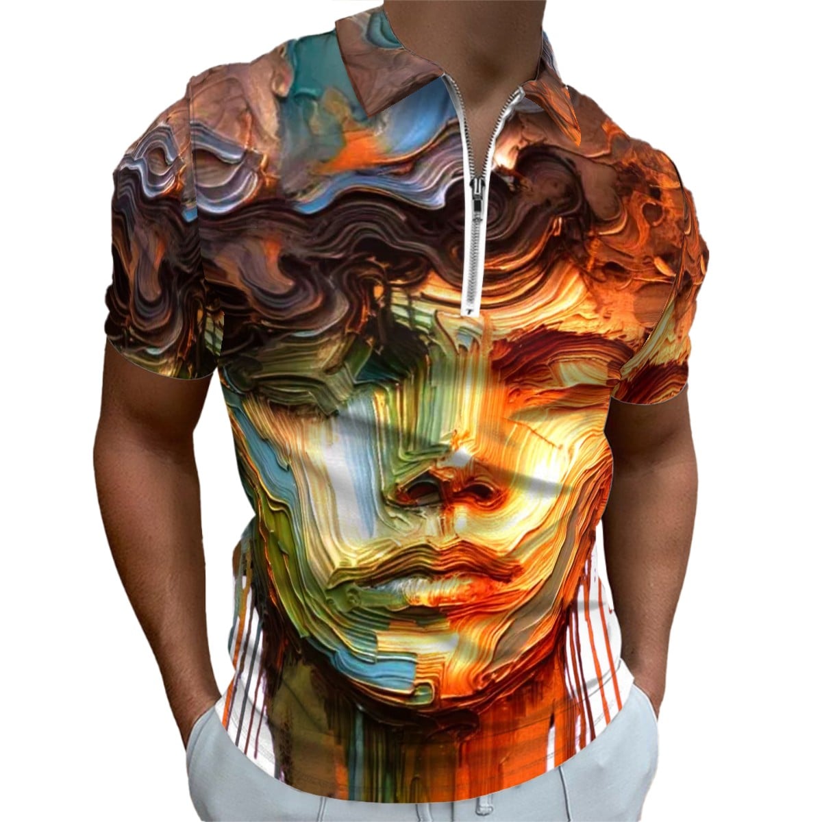 Zip Polo Shirts for Men Slim Fit - InervoX Young boy vision - InervoX